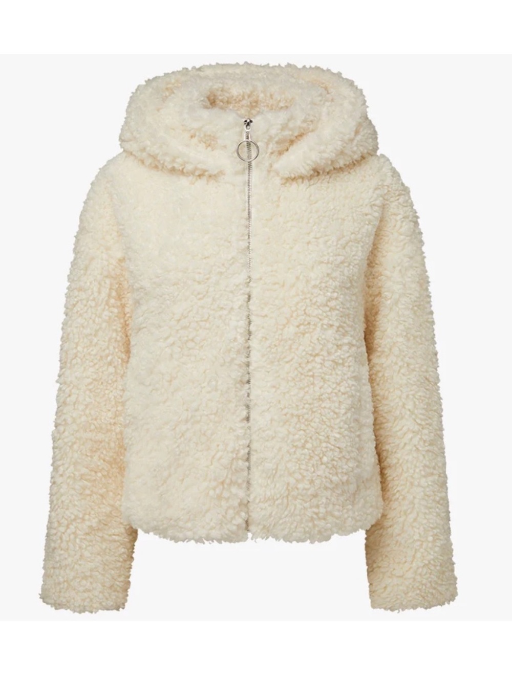 NWOT Whowhatwear curly Sherpa Hooded Jacket